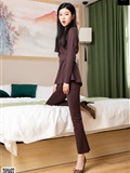 SIW Siwen Media 083 Small talk purple cotton fashion slim nine-minute trouser suit(2)